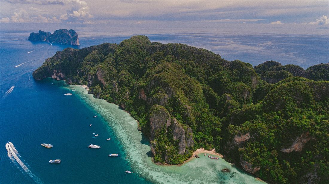 Aerial view of the Phi Phi Islands, Thailand